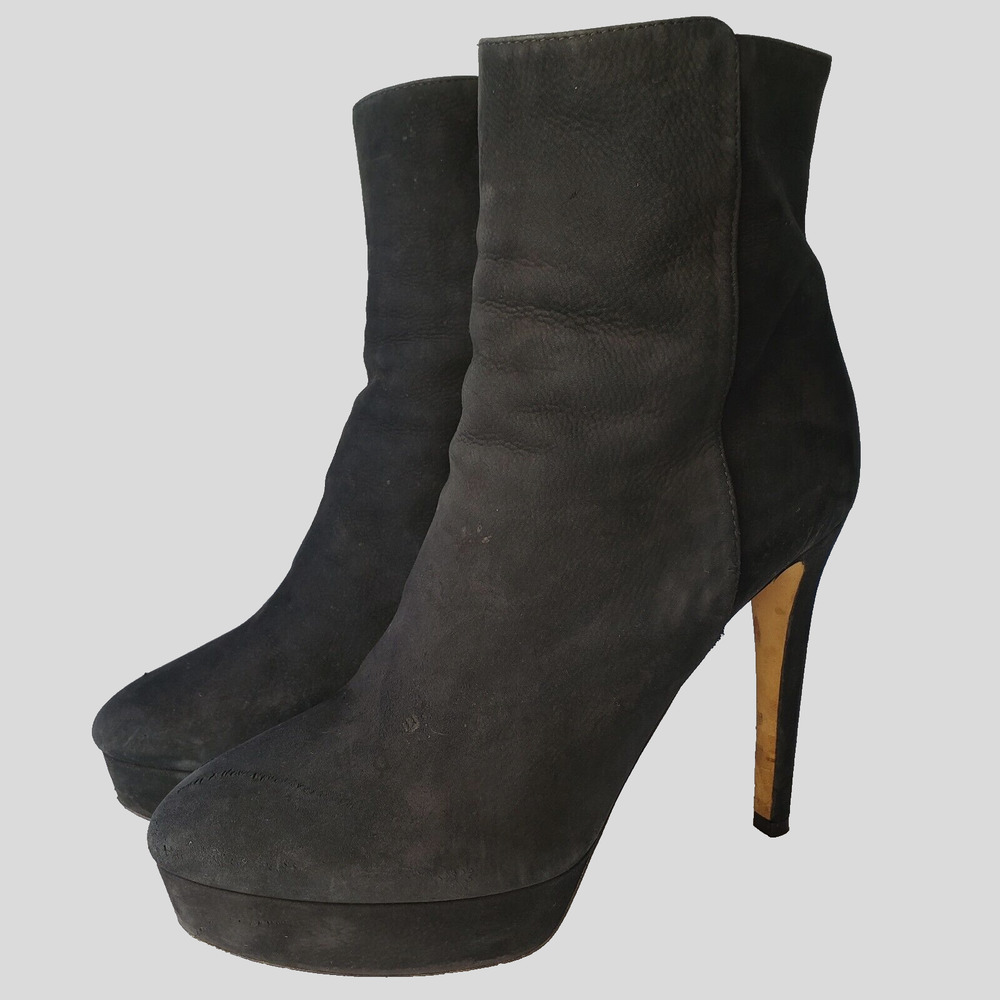 $1375 Designer JIMMY CHOO Womens High Heels Suede Platform Ankle Boots 36.5 EU